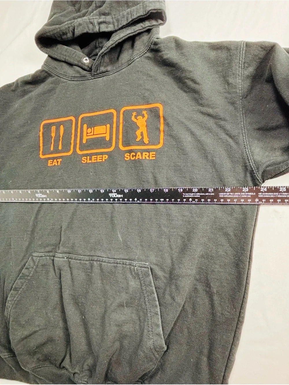 Black Hoodie Sweatshirt with Orange 